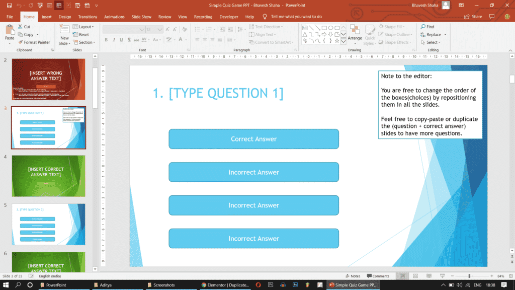 Quiz Template Powerpoint from pptvba.com