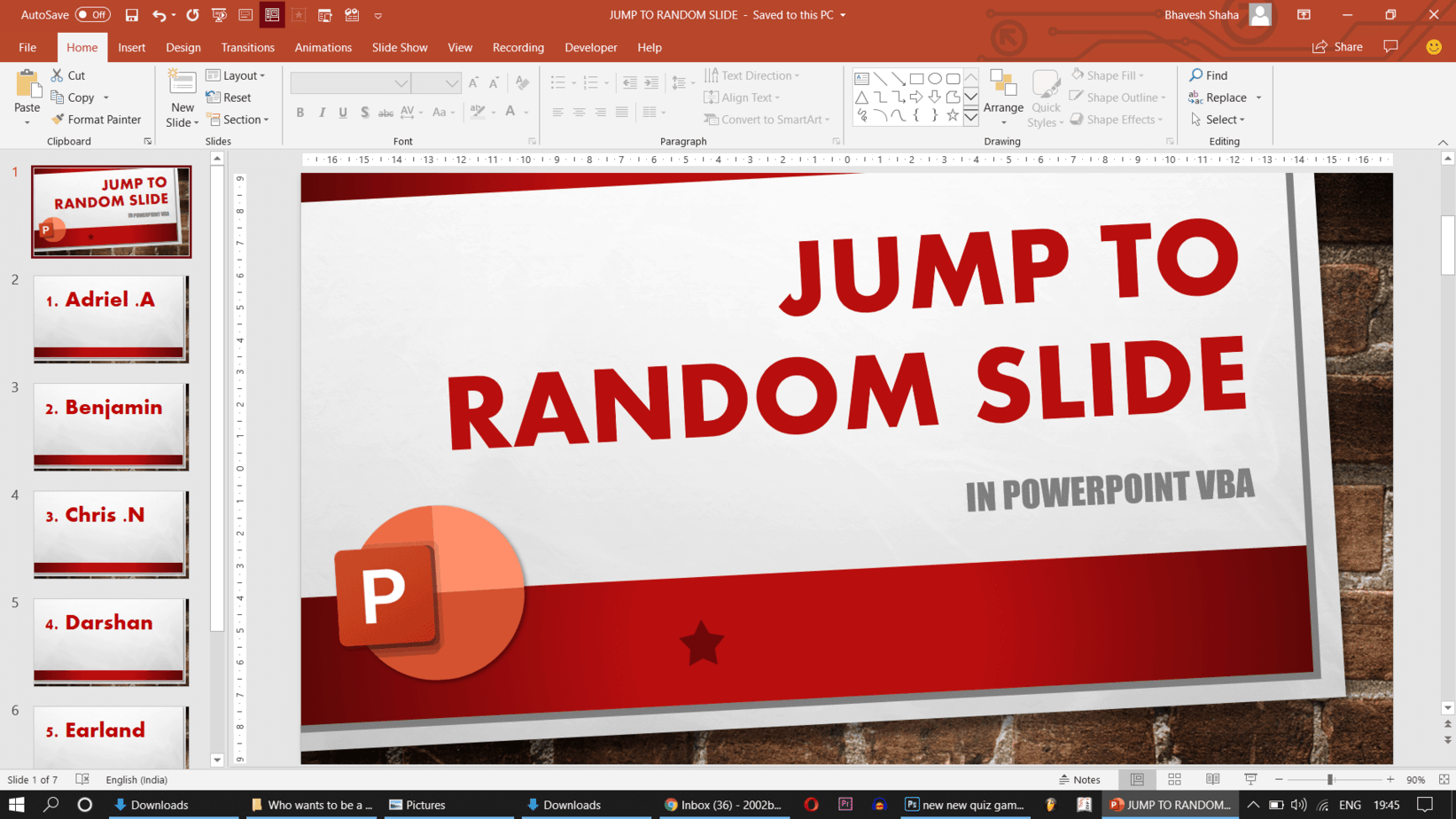 Screenshot 293 - How to Jump to a RANDOM Slide in PowerPoint