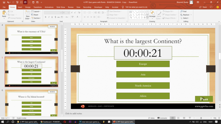 timer in ppt quiz