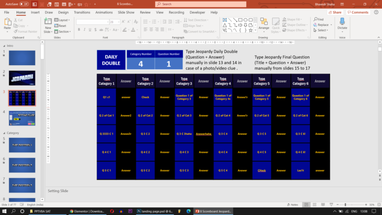 Download Jeopardy PowerPoint Game with Scoreboard