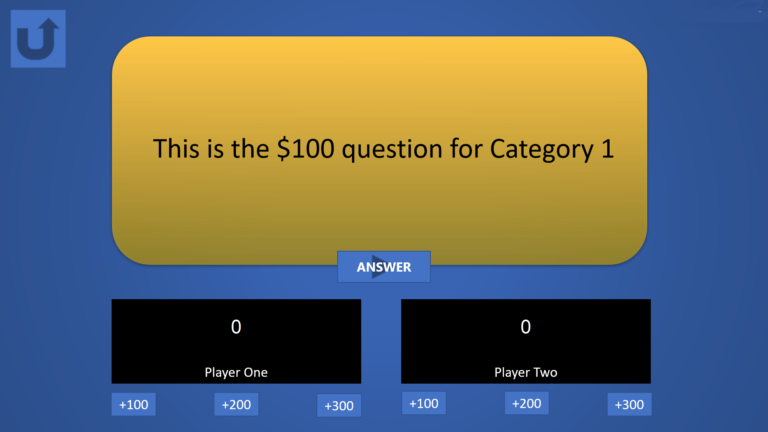 Jeopardy Free PowerPoint Template with Scoreboard - Question Slide