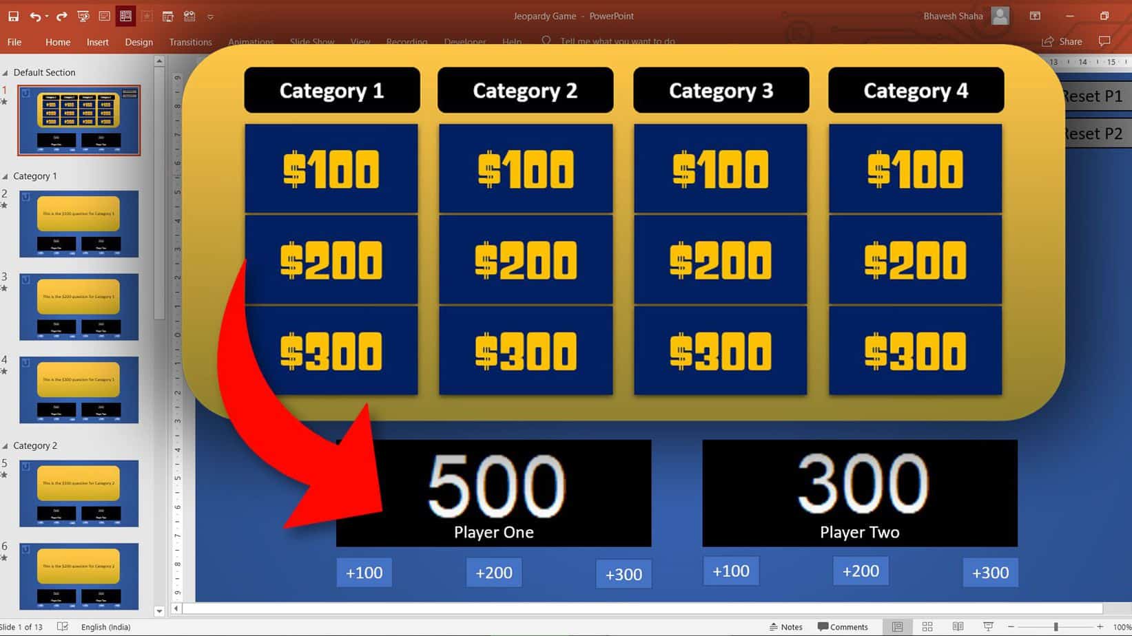 Создание игры jeopardy в powerpoint