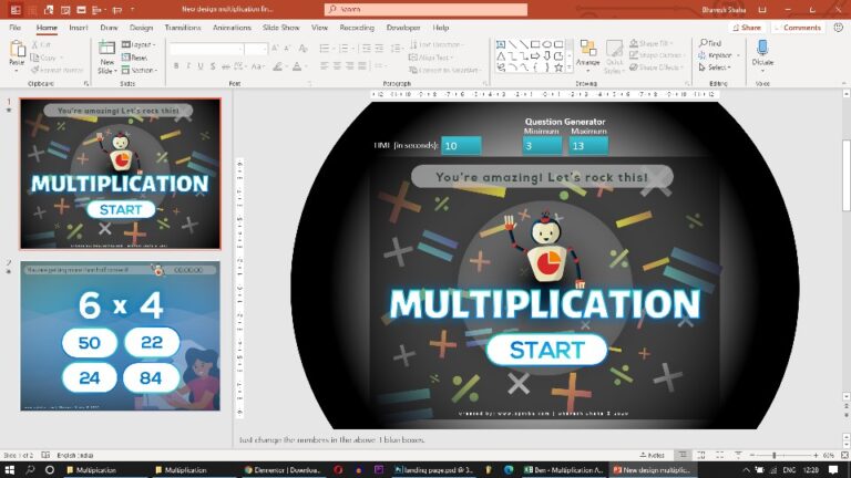 Multiplication FlashCards in PPT 2 - PowerPoint Games and Templates