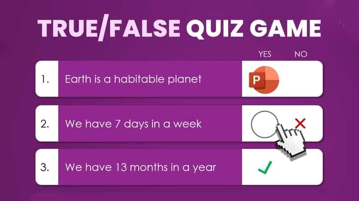 Pop quiz interactive activity