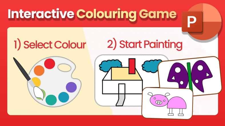 Colouring Game in PowerPoint - How to make Interactive Colouring Book Game in PowerPoint
