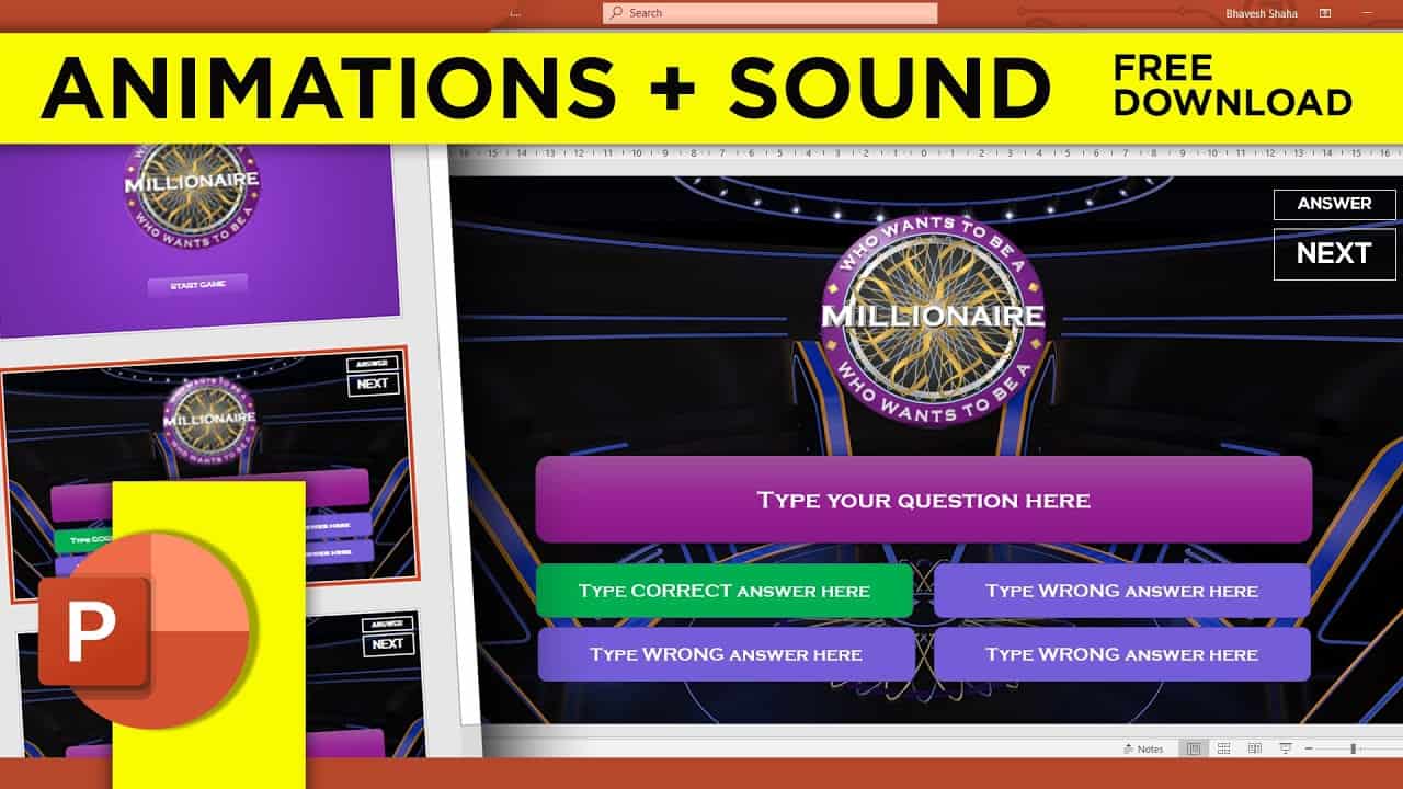 Who Wants To Be A Millionaire" PowerPoint Quiz Game Show With Regard To Who Wants To Be A Millionaire Powerpoint Template