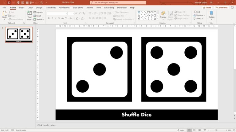 Animated Random Rolling Dice in PowerPoint (Free Download)