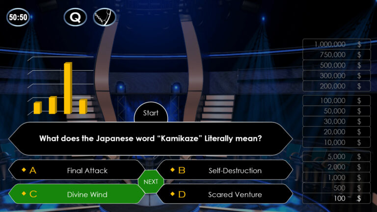 Who Wants To Be A Millionaire PowerPoint Game with Interactive Lifelines - PowerPoint Games and Templates