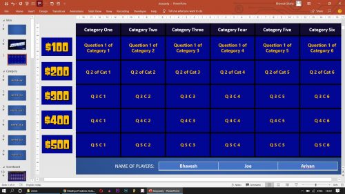 Jeopardy Game Template For Teachers from pptvba.com